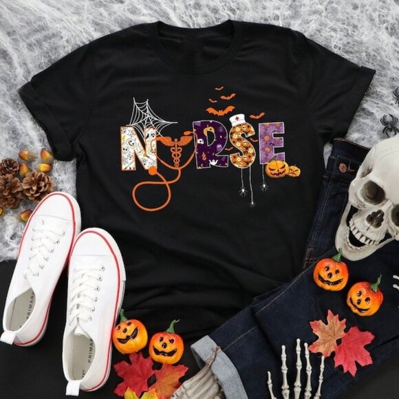 Tops - Halloween Nurse shirt, Halloween Nursing Shirt